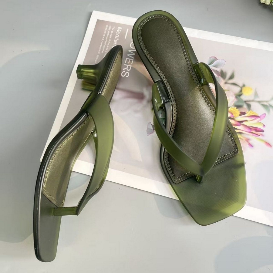Women'S Shoes Kitten Heels - Korean Muted Tone Olive Green PVC