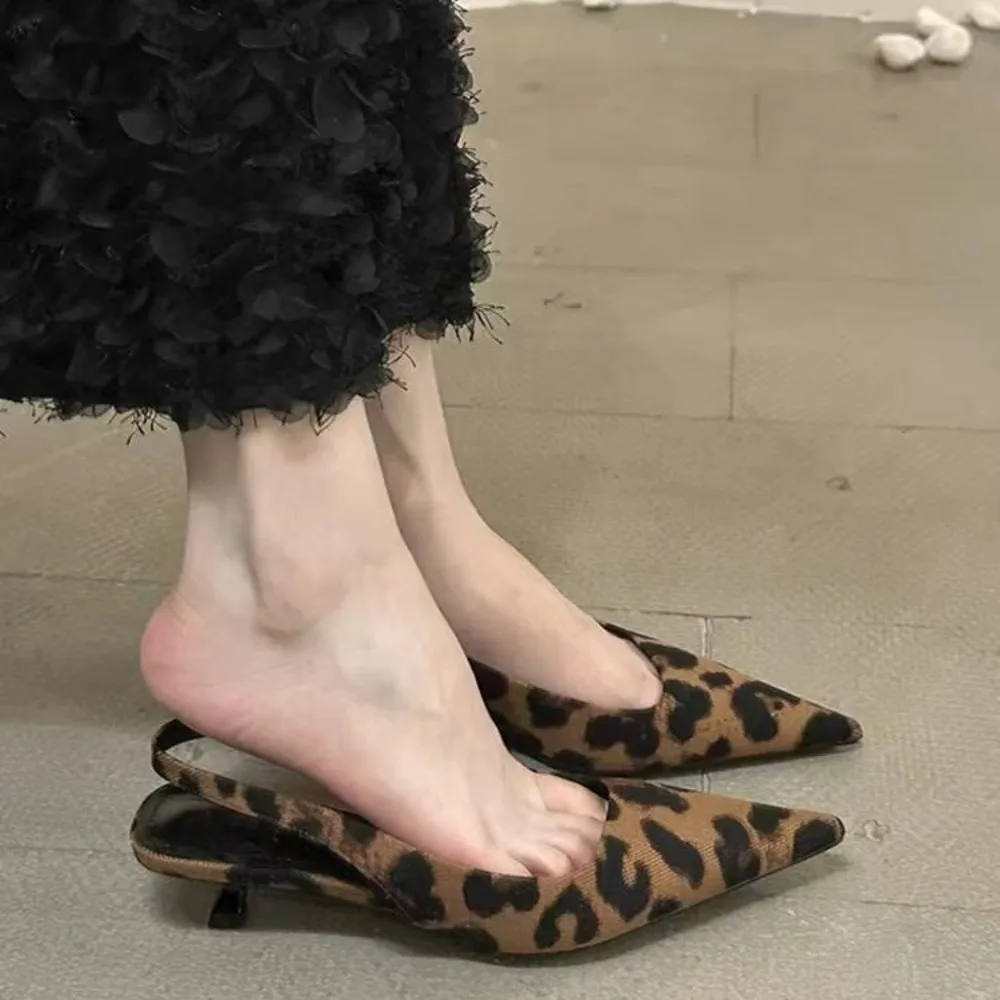 Leopard Print Heels - 2026 New Women Leopard Print Slingbacks