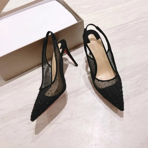 Mesh Rhinestone Rear Empty Sti - огляд і ціна Platform Mule Heel