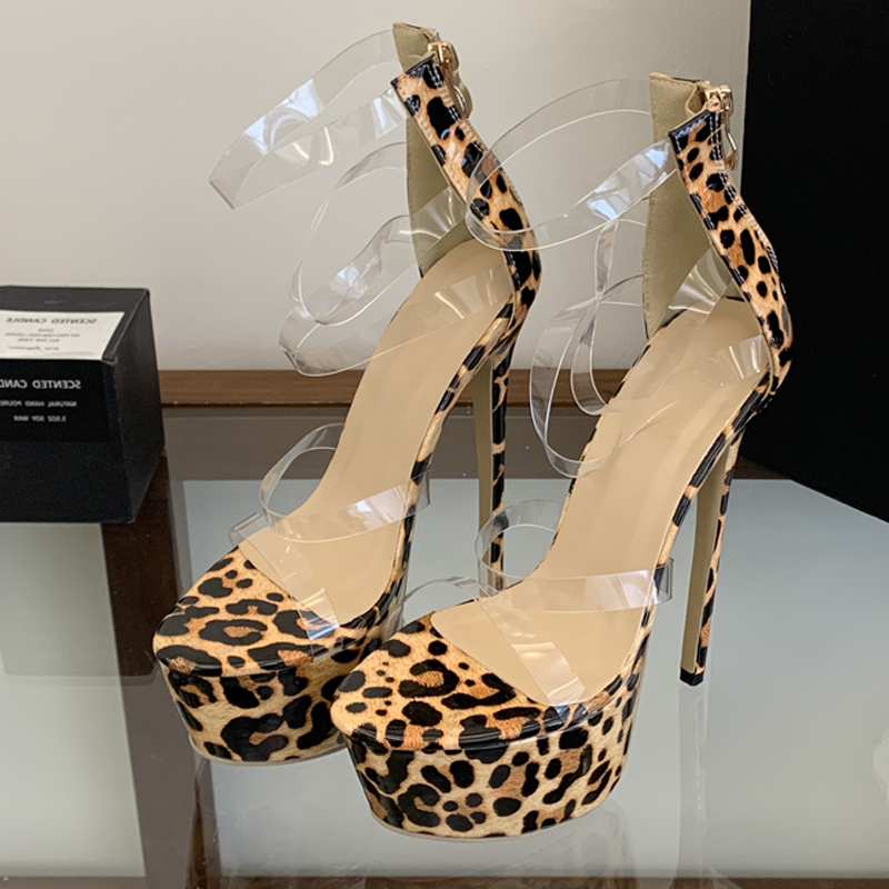 Eilyken PVC Transparent Thin H - огляд і ціна Leopard Print Heels