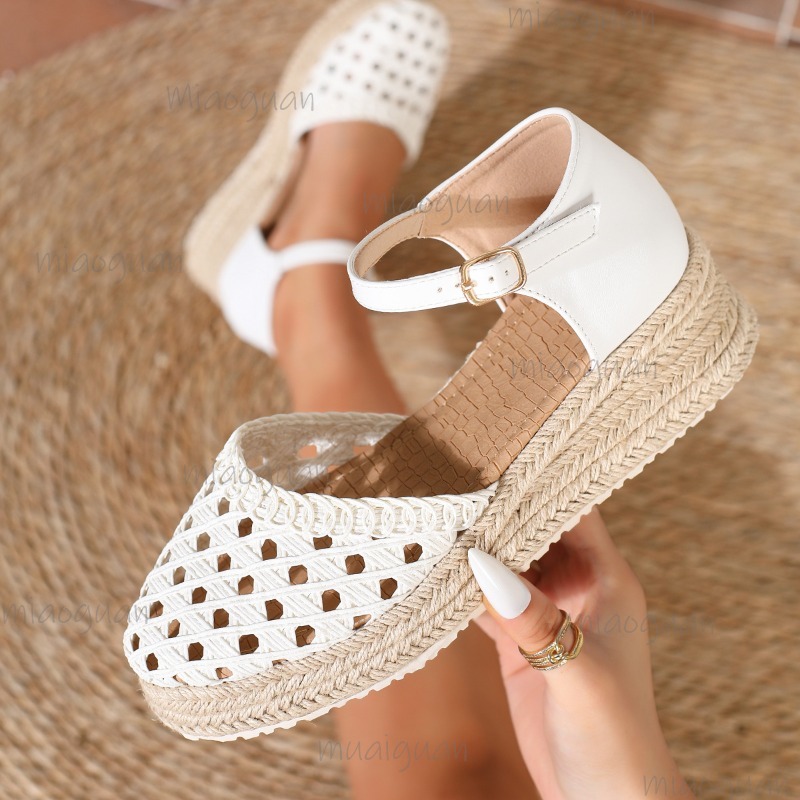 Boho Women's Hollow Out Woven  - огляд і ціна Espadrille Wedge Shoes