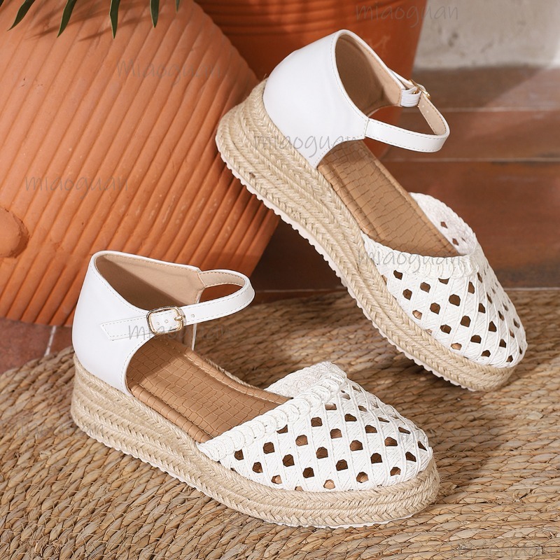 Boho Women's Hollow Out Woven  - огляд і ціна Espadrille Wedge Shoes