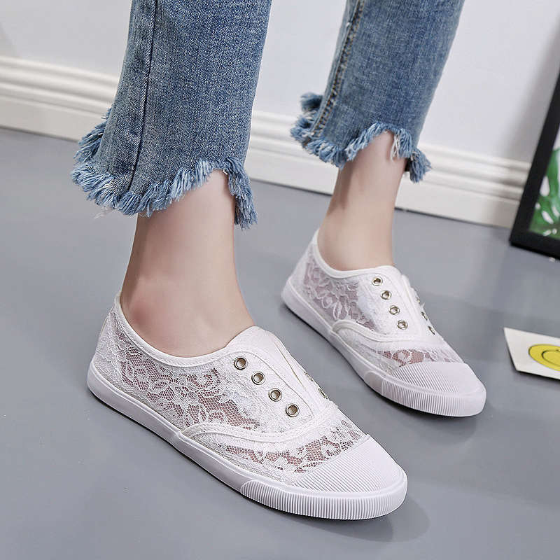 Fashion Lace White Canvas Shoe - огляд і ціна Women'S Shoes Com
