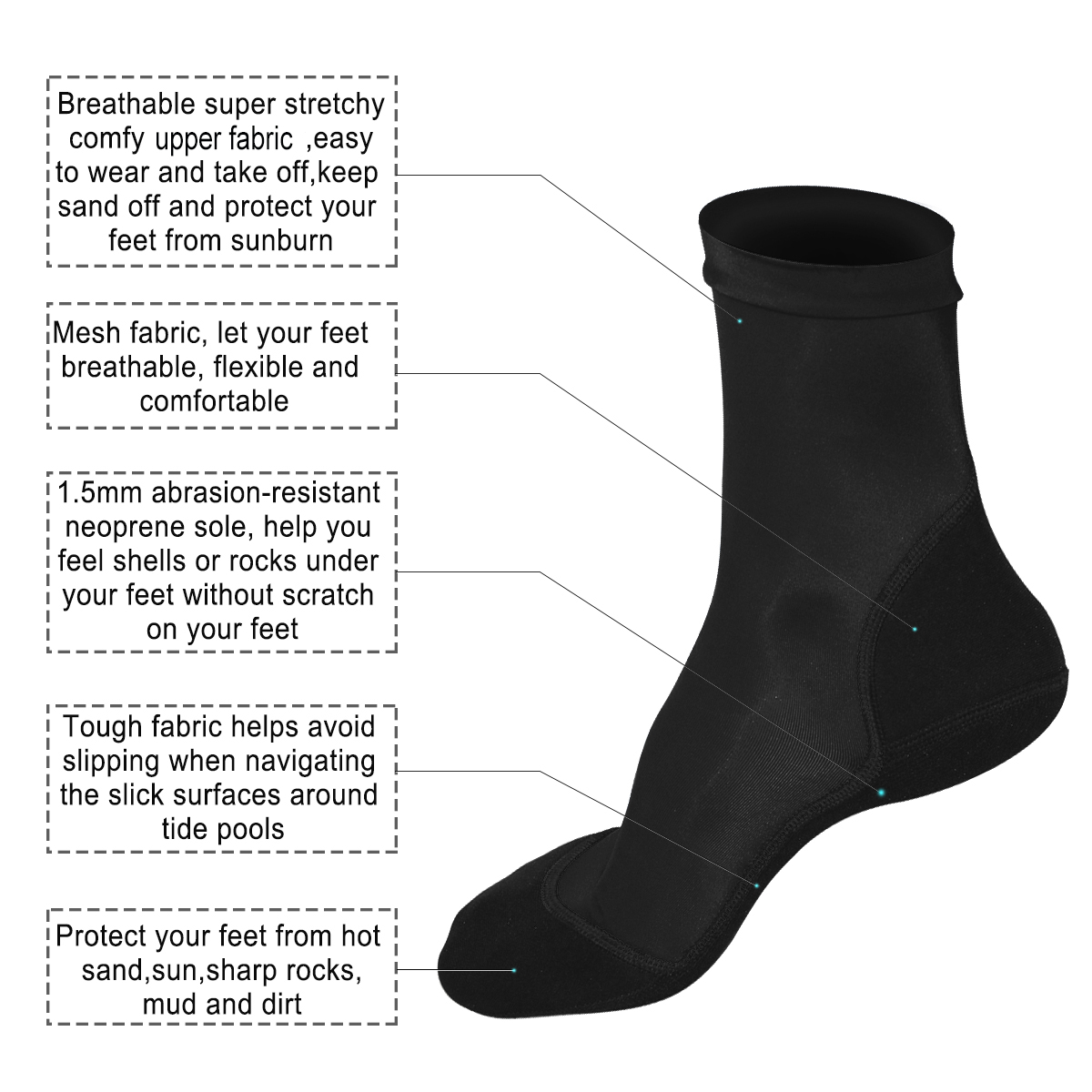 Neoprene Fin Socks for Sand Be - огляд і ціна Women'S Shoes For Neuropathy