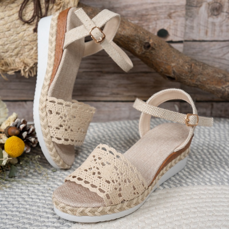 Women Lace Wedge Sandals Espad - огляд і ціна Espadrille Wedge Shoes