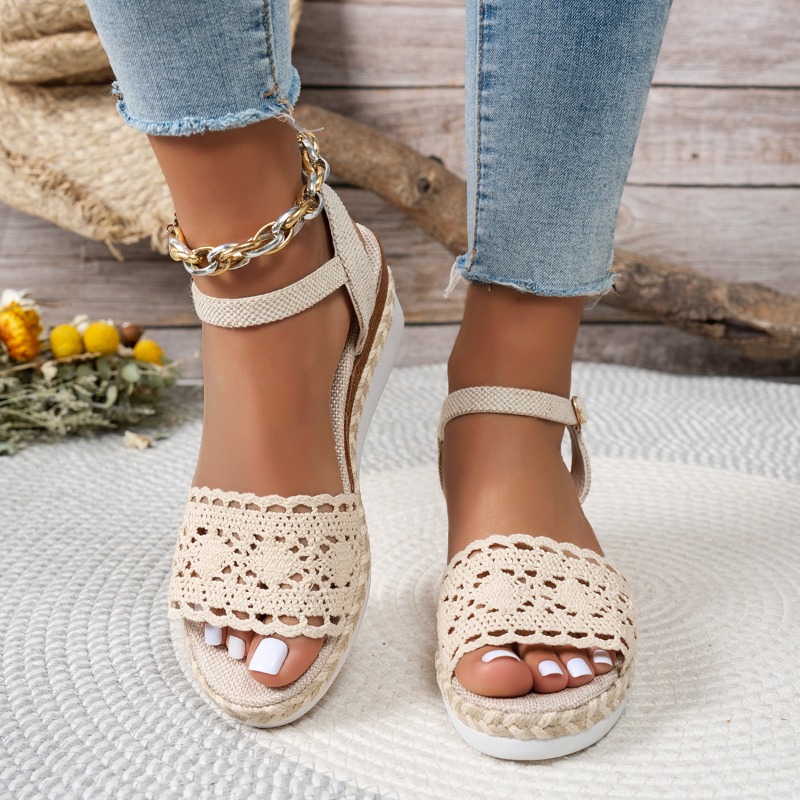 Women Lace Wedge Sandals Espad - огляд і ціна Espadrille Wedge Shoes
