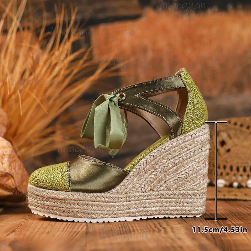 Round Toe Cover Heel Women's L - огляд і ціна Espadrille Wedge Shoes