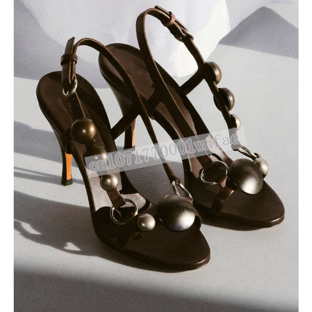 Women Brown Leather Slingback  - огляд і ціна Platform Mule Heel