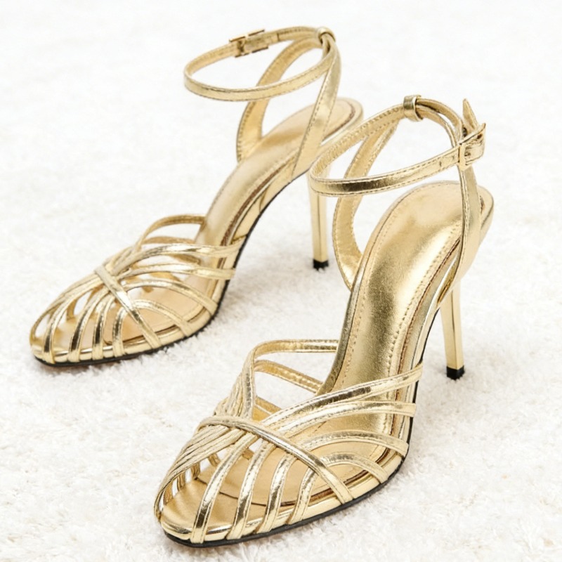 Sexy Gold Hollow Narrow Band H - огляд і ціна Women Shoes Model