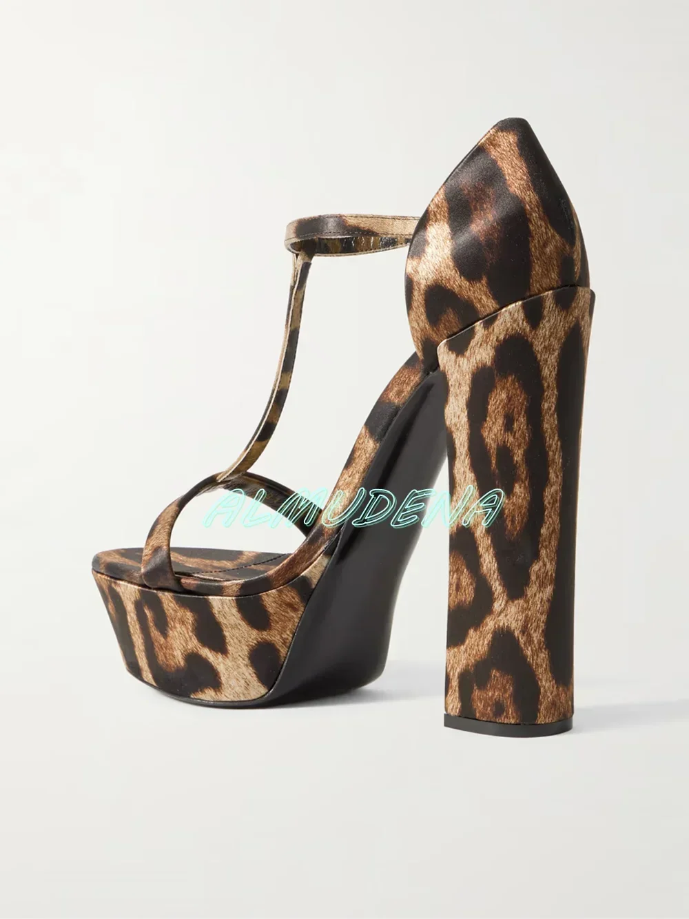 Glossy Leopard-print Satin San - огляд і ціна Leopard Print Heels