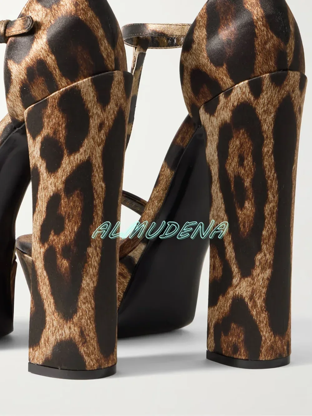 Glossy Leopard-print Satin San - огляд і ціна Leopard Print Heels