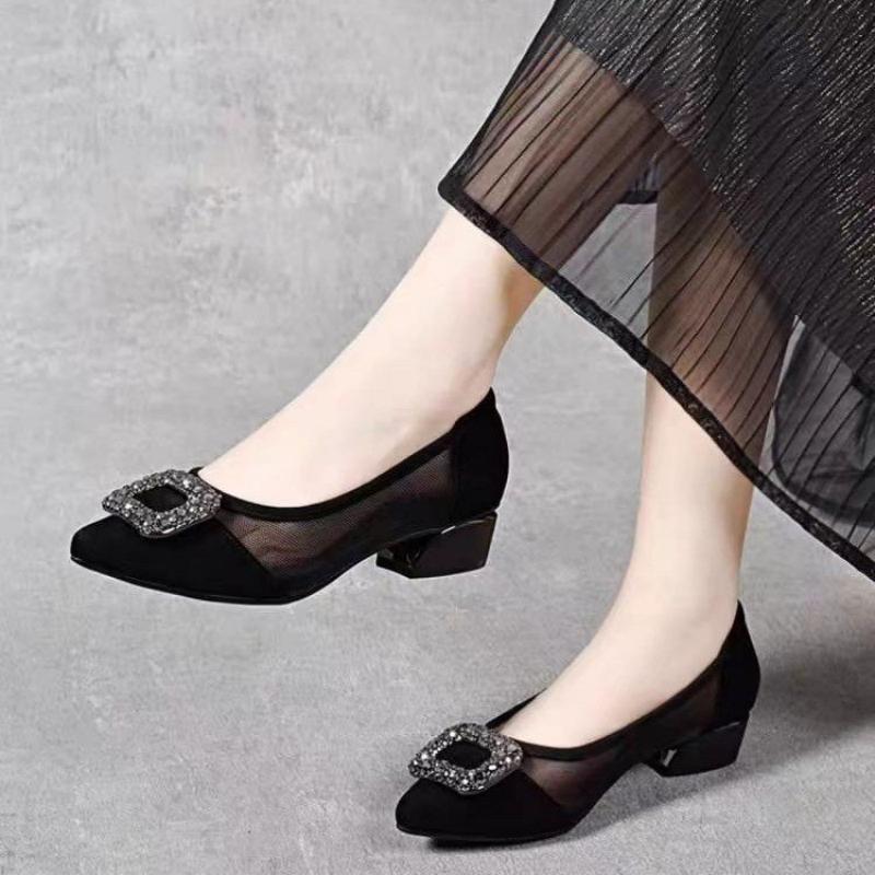 Elegant Pointed Toe Mesh Block - огляд і ціна Women Shoes Model
